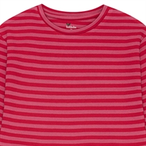 Birkholm Peplum Rib Bluse Chili Rød & Hindbær Rosa